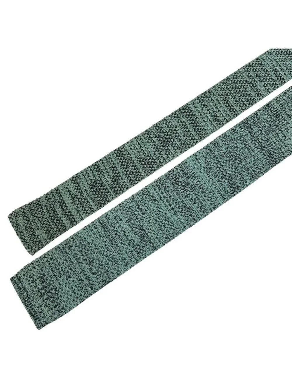Mallory & Church Aqua Short Skinny Slim Square Tip Necktie Tie